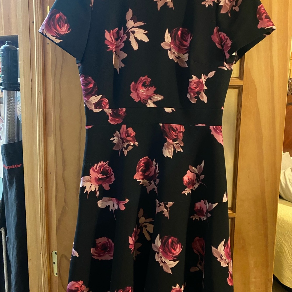 Kate Spade Black Dress with Pink Floral Design